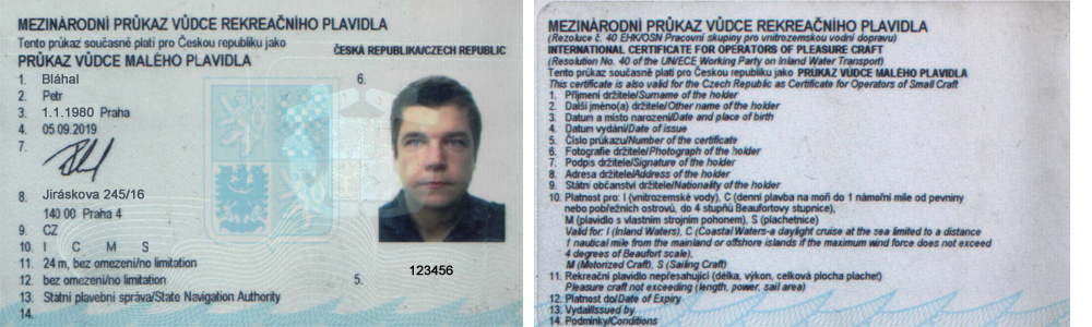 Průkaz Vůdce malého plavidla, Mezinárodní průkaz vůdce rekreačního plavidle