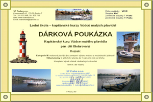 Lodní škola - dárková poukázka kapitánských kurzů VMP 